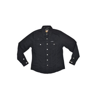 Harley-Davidson Black Denim Jean Jacket Women's Size S Top Biker Black